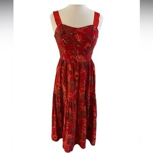 Beautiful Tropical Red Christian Lacroix maxi sundress-Size Small